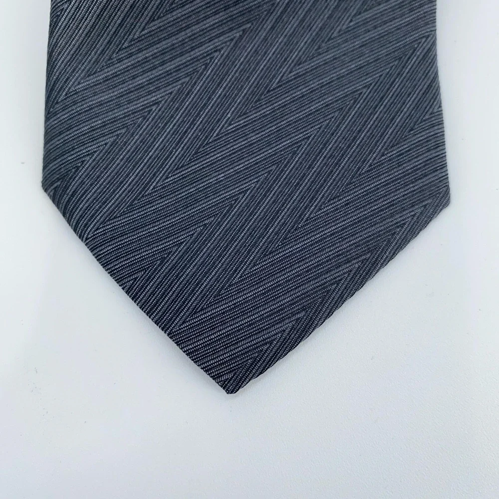 Eton Tie Mens One Size Off White Brown Silk Herringbone Necktie Made In Italy